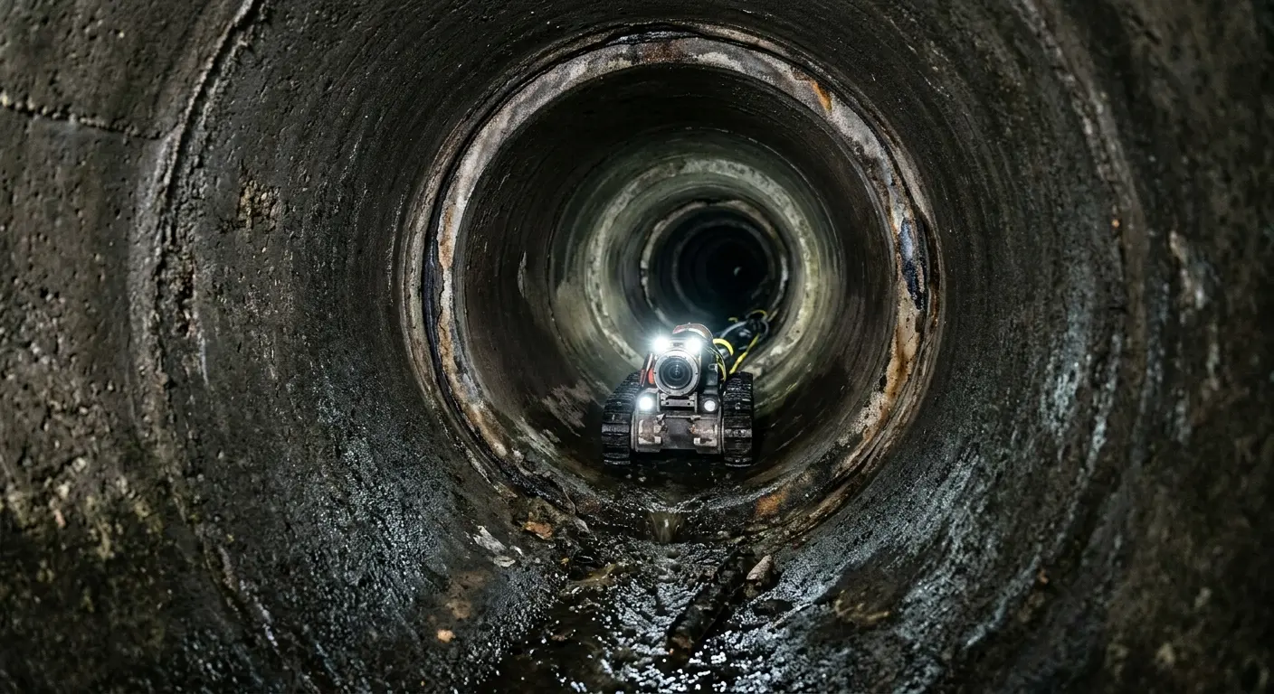 Robotic sewer camera inspecting pipe interior for Sewer Line Cleaning in Red Wing